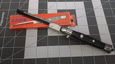 Vintage 1980 NOS Switchblade Folding Pocket Comb Hong Kong Adult Novelty  