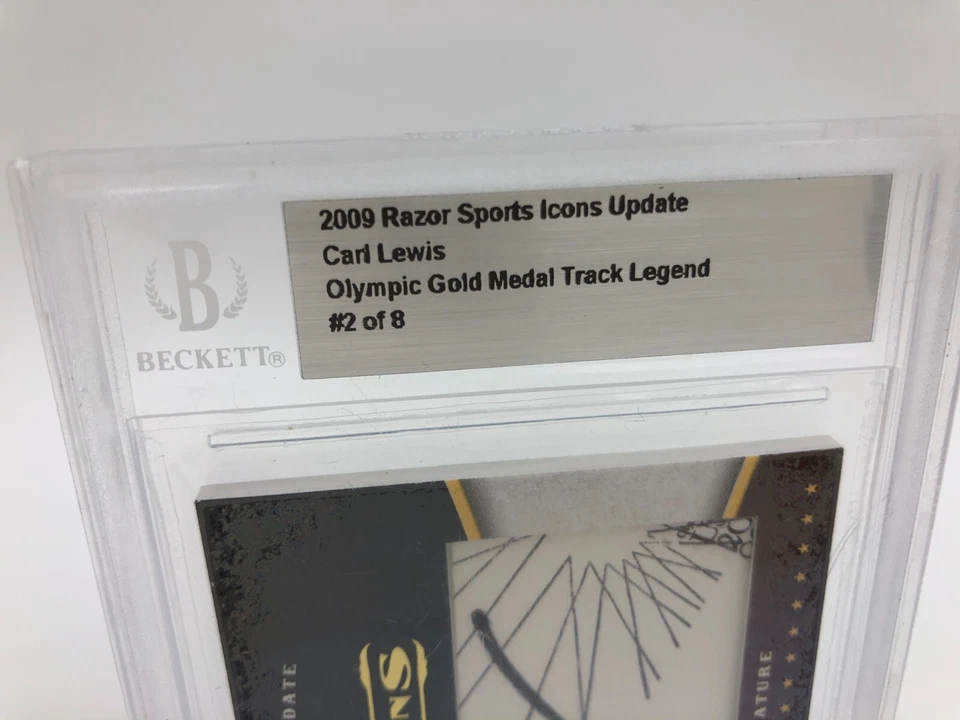 CARL LEWIS RARE AUTO Card 2009 Razor CUT SIGNATURE Icons USA OLYMPIC GOLD MEDAL - Image 3 of 4