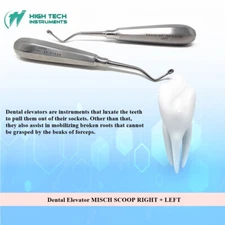 Set of 2 Dental Elevator Oral Care Luxating Tooth Extraction Tool Misch L + R