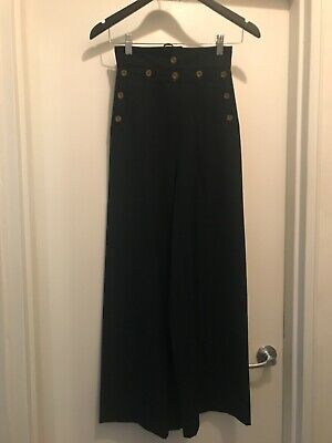 Jean Paul Gaultier JPG Black Wool Sailor Pants Wide Leg hi-rise