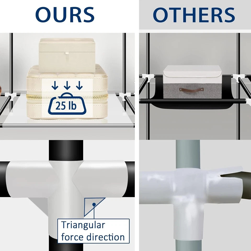 Armario ropero portátil de 67 pulgadas para colgar ropa - Image 2 of 4