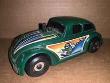 Vintage 1980 Ideal Green Volkswagen Beetle Battery Operated Toy Car