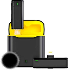 Wireless Microphone for iPhone iPad, Rechargeable, Wireless, Yellow