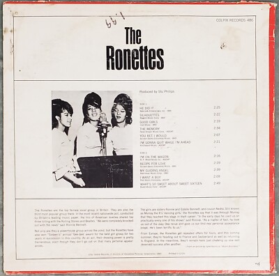 THE RONETTES with Veronica 1965 LP Colpix SCP-486, ORIGINAL STEREO