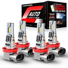 Super Bright 4x Combo H9 H11 LED Headlight High Low Beam Bulbs 10000K White Kit