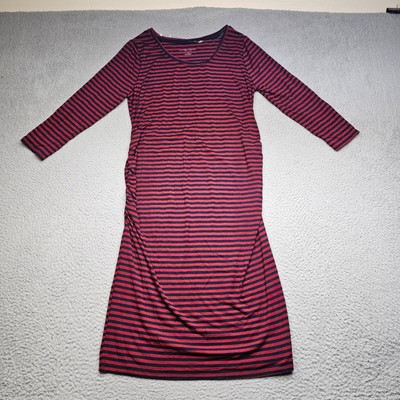Liz Lange Maternity Dress Adult Medium Red Striped Fitted Stretch Womens |  eBay