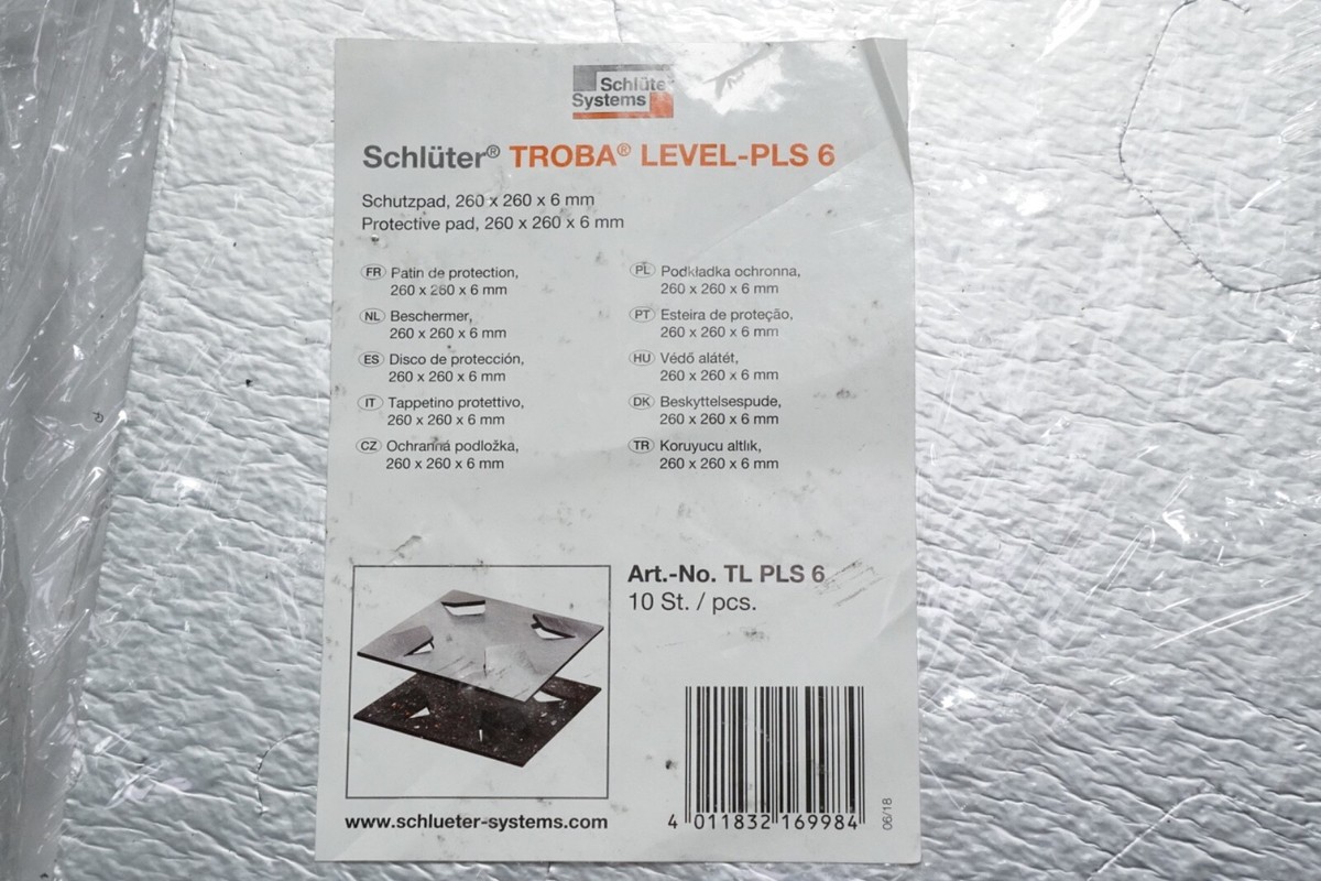 New 10 Pack Schluter TROBA-LEVEL-PLS 6 Protective Pads TLPLS6