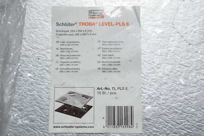 New 10 Pack Schluter TROBA-LEVEL-PLS 6 Protective Pads TLPLS6