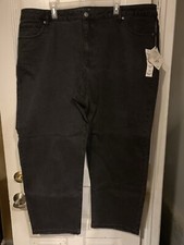 Ava  Viv 90s Straight High Rise Black Jeans Women  s Plus Size 24 NWT