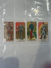 4 1890’s sweet Caporal , tobacco cards, foreign military dress uniforms