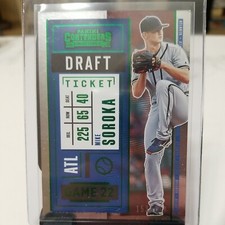 MIKE SOROKA 2020 Panini Contenders #5 Green Draft Ticket BRAVES