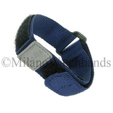 16-20mm Tec One Navy Nylon Hook  Loop Fastener Sports Wrap Watch Band BOGO