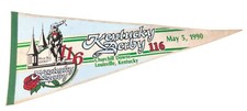 1990 Kentucky Derby Churchill Downs Horse Racing 12 x 30" Souvenir Felt Pennant