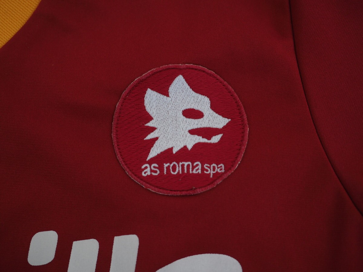 Maillot D'entraînement Vintage AS Roma Barilla Goldwin Ennerre - Taille L Rouge - Fabriqué Au Japon