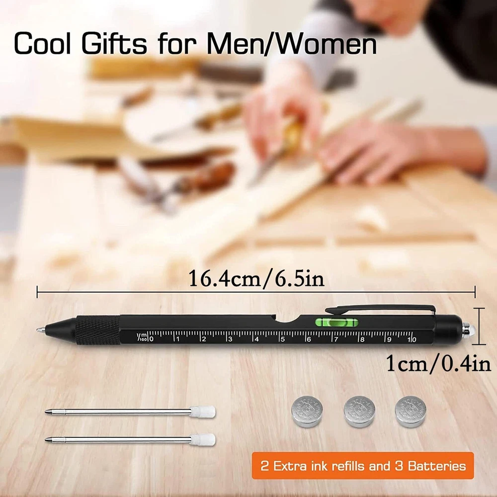 9-in-1 Multi Tool Pen with Touch Head LED Light Bottle Opener