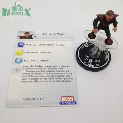 Heroclix Avengers set Molecule Man #043 Rare figure w/card!