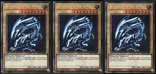 Blue-Eyes White Dragon Playset 3 Cards MP24-EN001 Quarter Century Secret Rare US