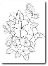 Color Your Own Flower DIY Coloring Magnet Decal, 5x7 Inch, Artistic Gift Idea