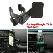 Interior Drink Cup Beer Cell Phone Holder Bracket for 97-10 Jeep Wrangler TJ JK