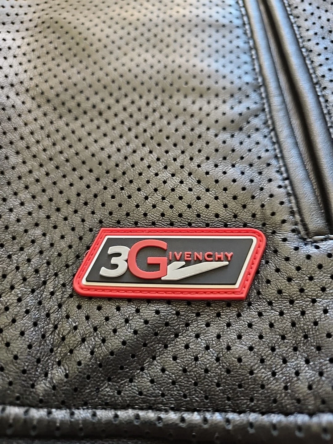 Autentica giacca con cappuccio uomo Givenchy colorblock pelle traforata taglia XL