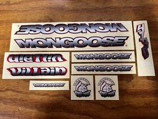 OLD MID SCHOOL MONGOOSE VILLAIN COMPLETE STICKER DECAL SET BMX BIKE NOS