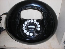 HANDBAG PHONE Vintage Retro Black Pushbutton Donut Telephone Touch Tone NICE