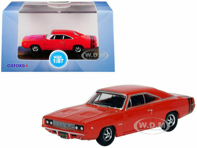 Oxford Diecast HO Scale 1968 Dodge Charger Bright Red 87DC68001 for sale online 