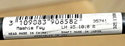 LH Cleveland MASHIE 5FW Gliderail +, 18° Loft, Miyazaki 59g, Regular Flex - Picture 8 of 12