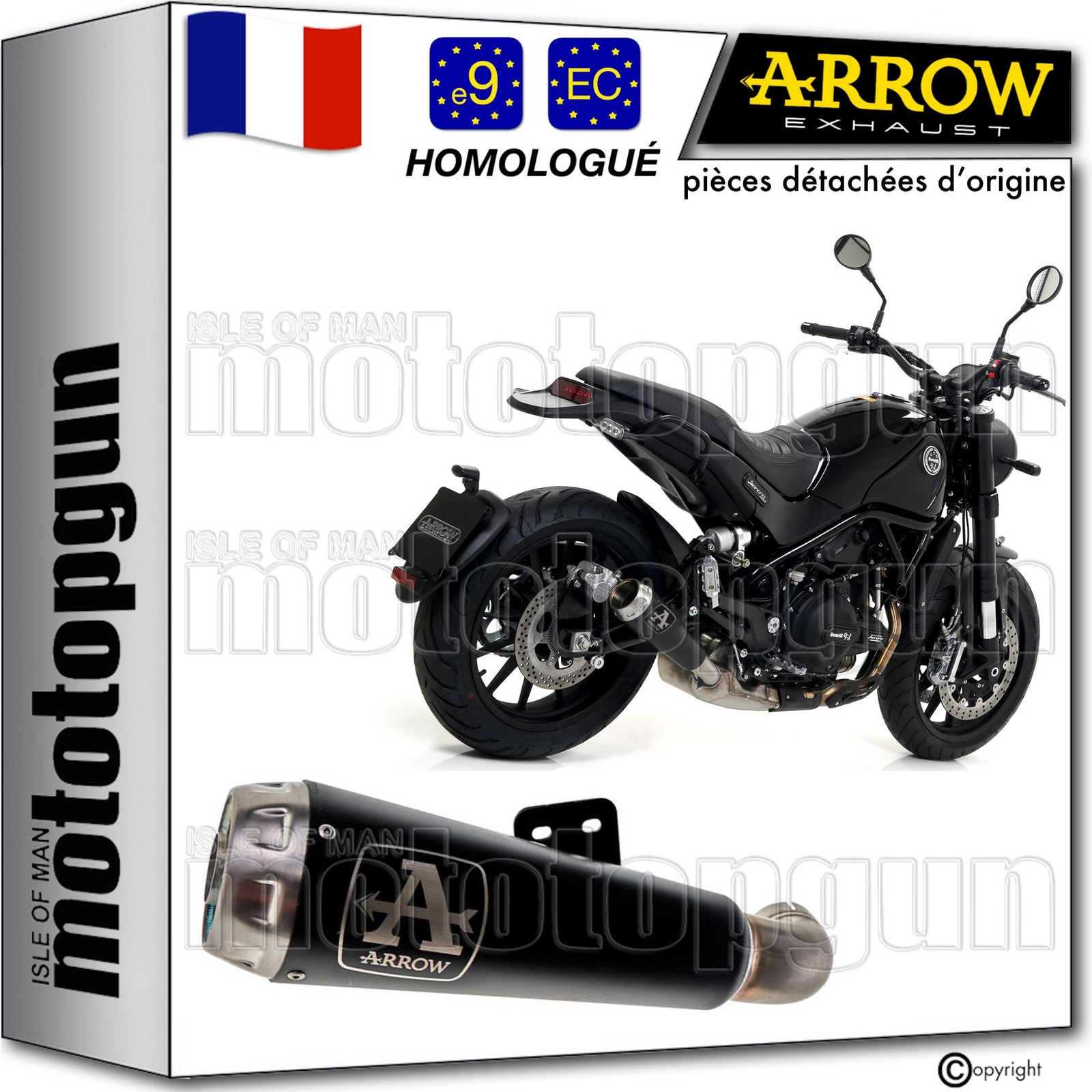 Silencieux Arrow Pro-Race noir pour Benelli Leoncino 500 2020