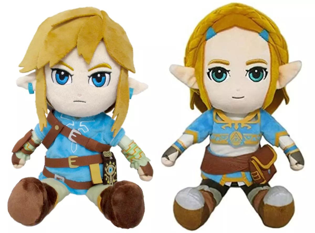 Legend of Zelda Breath of The Wild Link & Zelda Plush Bundle Sen-Ei Little  Buddy