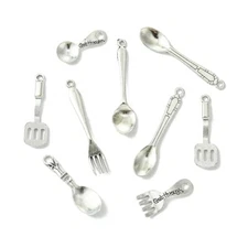 70pcs Antique Silver Kitchenware Charms Tibetan Alloy Metal Charms for Jewelry