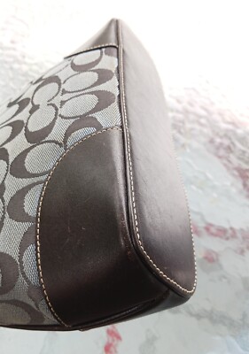 Coach 6347 Vintage Soho Black/Gray Leather and Signature C Canvas