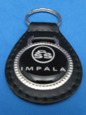 CHEVY IMPALA SS AUTO LEATHER KEYCHAIN KEY CHAIN RING FOB #190