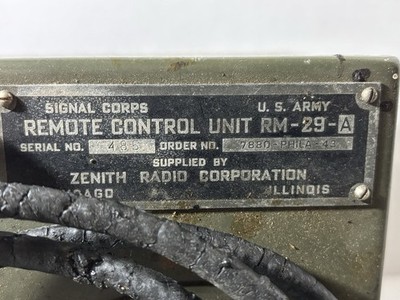 US Army Signal Corps RM-29-A REMOTE CONTROL UNIT | eBay