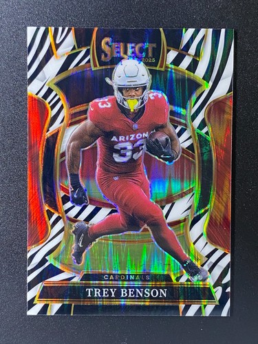 2025 Panini Select - Concourse Trey Benson #23 Zebra Prizm Shock