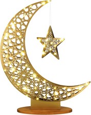 Large Ramadan Light Decoration Moon Stand Metal Eid Ramadan Crescent Star  Moon