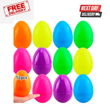 Haconba 12 Pack 5 Inch Fillable Easter Eggs Colorful Large Plastic Eggs for B...