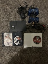 Sony PlayStation 2 Slim Black Console with Cords, Games, 2 Controllers, Memory