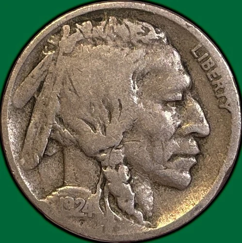 1924-D Buffalo Nickel Very Good VG Coin, Scratch #36288