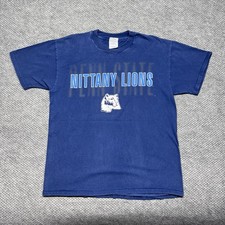 Vintage 90S University Of Penn State Nittany Lions T-Shirt Large RARE MENS BLUE