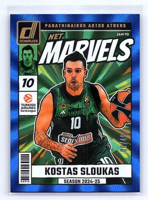 Kostas Sloukas 2024-25 Donruss EuroLeague #4 Net Marvels Blue Laser #/49