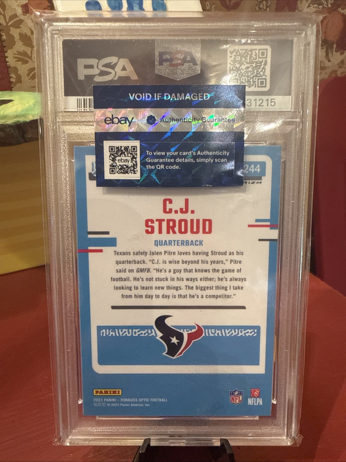 2023 Panini Donruss Optic Rated Rookie C.J. Stroud #244 Stars Prizm (RC) SP Mint view 2