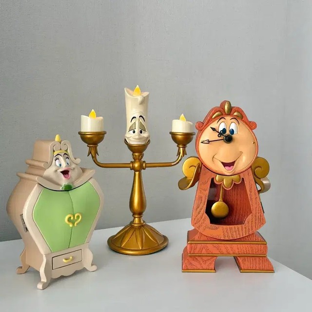 Disney Beauty and the Beast Lumière Candle Holder & Clock Figurine Ornament