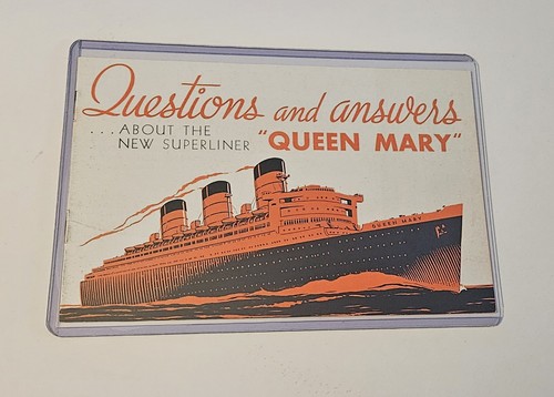 Queen Mary CUNARD LINE Super RARE Booklet 1936 Questions & Answers Pre-Sailing!