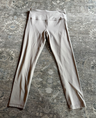 Athleta Elation Women s Beige Solid High Rise Ankle Leggings Logo Size S