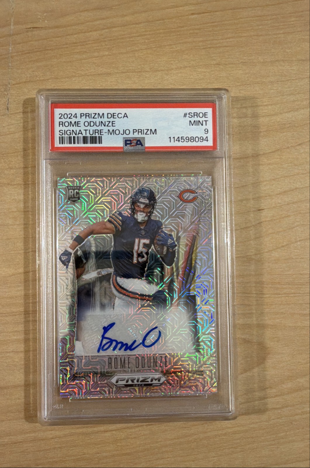 2024 Panini Prizm Deca - Signatures Rome Odunze #S-ROE Mojo Prizm /25 (AU, RC)