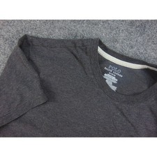 Polo Ralph Lauren T-Shirt Mens Medium V-Neck Charcoal Gray Solid Pony Logo Tee