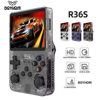 BOYHOM R36S Retro Game Console 3.5'' IPS Linux 64GB Preloaded Handheld US