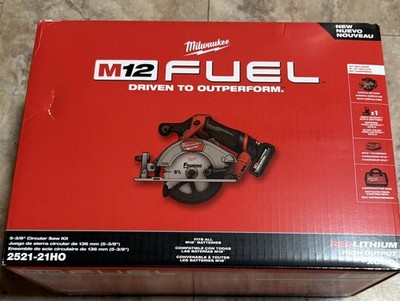 Milwaukee M12 FUEL 5-3/8'' Circular Saw Kit 2521-21HO w/ 5.0 Battery, Charger Bag