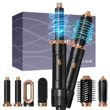 6 in 1 Blow Dryer Brush and Air Curling Iron Round Brush 800W for Styling